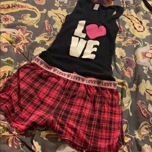 2 piece sleep set top sz med btm sm